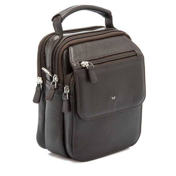 Kahverengi Deri Erkek Çapraz Askılı Çanta - S1AC00021285-A7P - 2