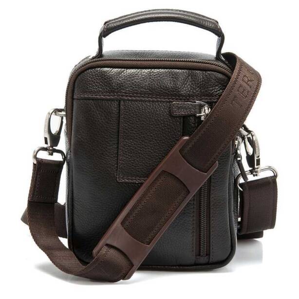 Kahverengi Hakiki Deri Erkek Çapraz Askılı Çanta - S1AC00021285-A7P - 3