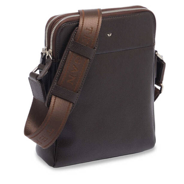 Kahverengi Hakiki Deri Erkek Çapraz Askılı Çanta - S1AC00021408-A7P - 2