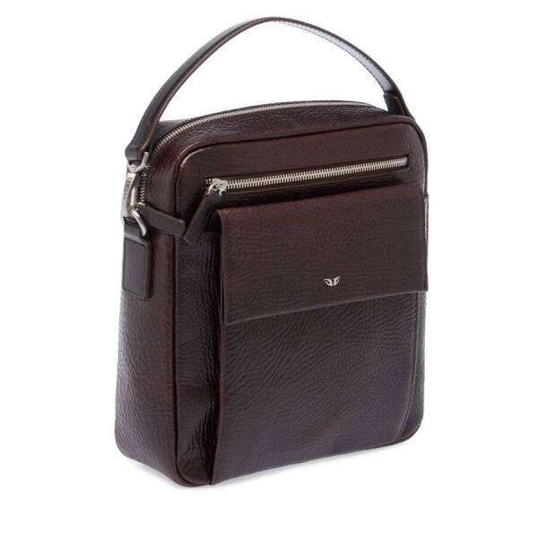 Kahverengi Deri Erkek Çapraz Askılı Çanta - S1AC00021431-P7Y - 2