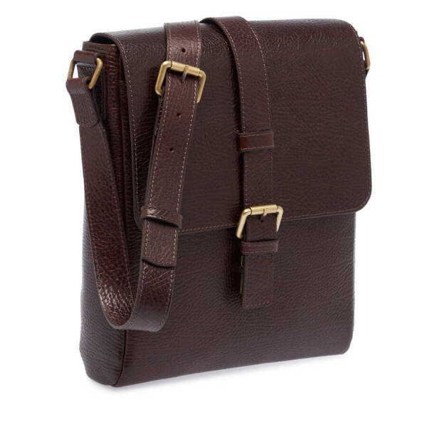 Kahverengi Deri Erkek Çapraz Askılı Çanta - S1AC00021478-P3Y - 2