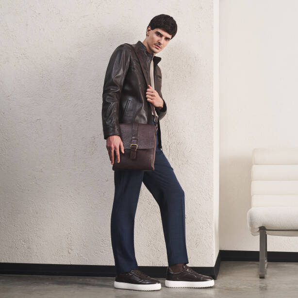 Kahverengi Hakiki Deri Erkek Çapraz Askılı Çanta - S1AC00021478-P3Y 