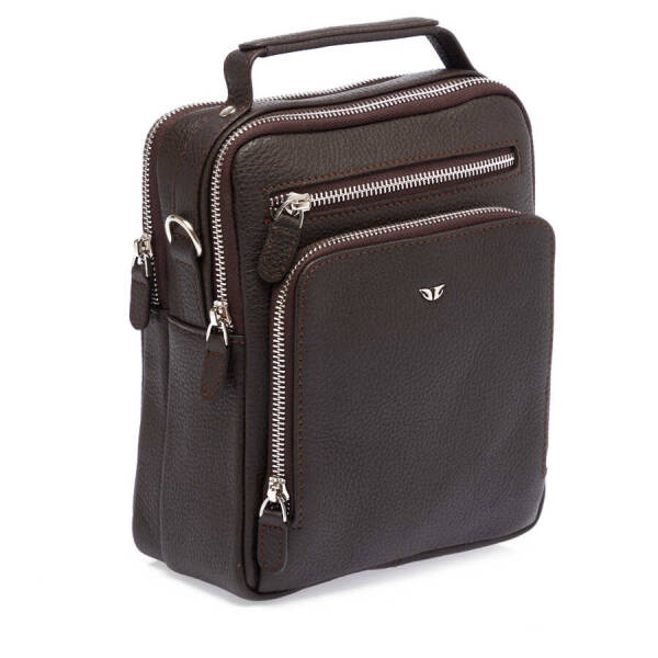 Kahverengi Hakiki Deri Erkek Çapraz Askılı Çanta - S1AC00021482-A42 - 2