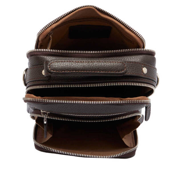 Kahverengi Hakiki Deri Erkek Çapraz Askılı Çanta - S1AC00021482-A42 - 4