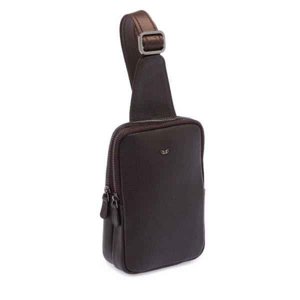 Kahverengi Deri Erkek Çapraz Askılı Çanta - S1AC00021487-A7P - 2