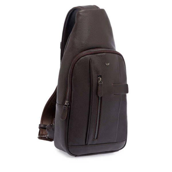 Kahverengi Deri Erkek Çapraz Askılı Çanta - S1AC00021492-S4J - 2