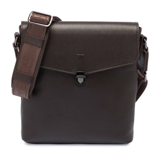 Kahverengi Deri Erkek Çapraz Askılı Çanta - S1AC00021516-A87 