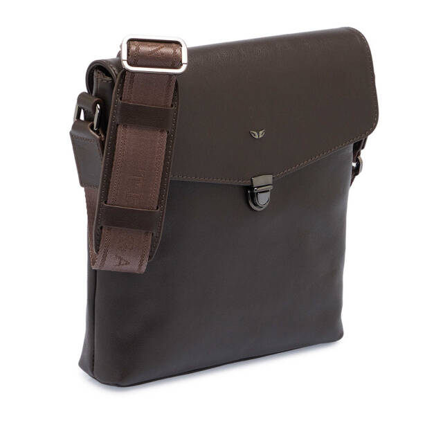 Kahverengi Deri Erkek Çapraz Askılı Çanta - S1AC00021516-A87 - 2