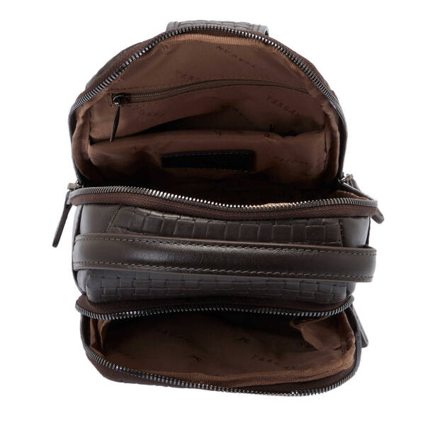 Kahverengi Deri Erkek Çapraz Askılı Çanta - S1AC00021524-V4D - Tergan