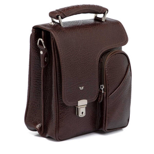 Kahverengi Deri Erkek Çapraz Askılı Çanta - S1AC00022709-P3Y - 2