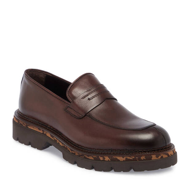 Kahverengi Deri Erkek Casual Ayakkabı - E23S1AY56535-A24 - 1