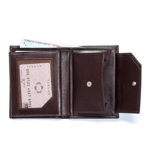 Kahverengi Hakiki Deri Erkek Cüzdan - S1CE00001108-B07 - Tergan