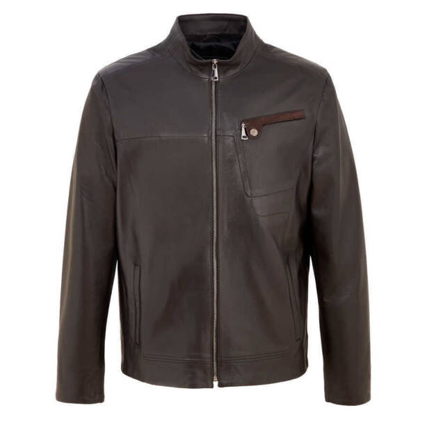 Kahverengi Deri Erkek Deri Mont - E22BDM310388-Q3I - Tergan