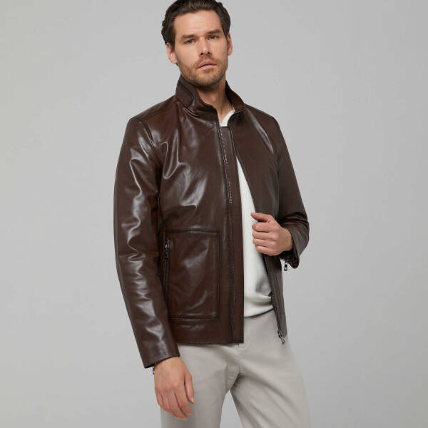 Kahverengi Deri Erkek Deri Mont - E22IDM310246-Q4Q - 1