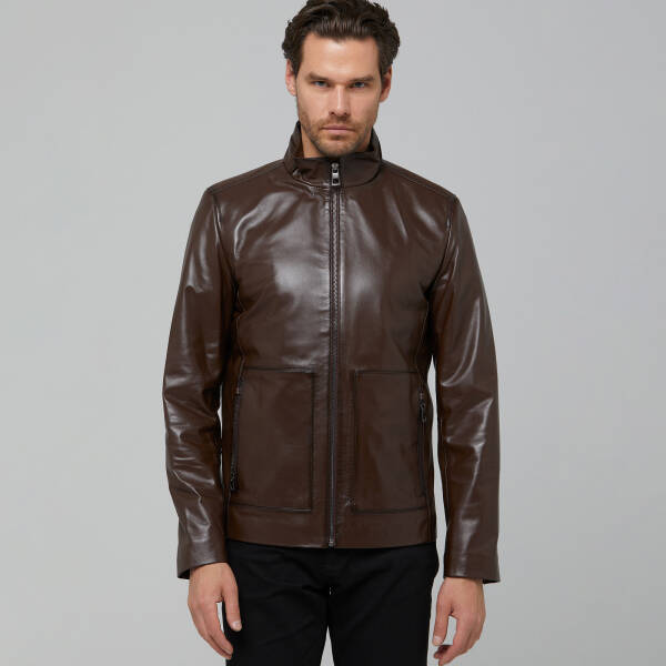 Kahverengi Deri Erkek Deri Mont - E22IDM310246-Q4Q - 5