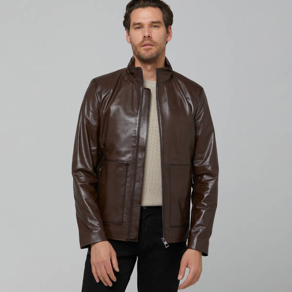 Kahverengi Deri Erkek Deri Mont - E22IDM310246-Q4Q - 8