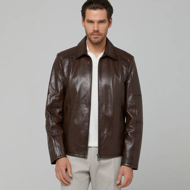 Kahverengi Deri Erkek Deri Mont - E22IDM310254-Q4Q 