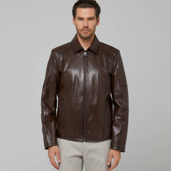 Kahverengi Deri Erkek Deri Mont - E22IDM310254-Q4Q - 2