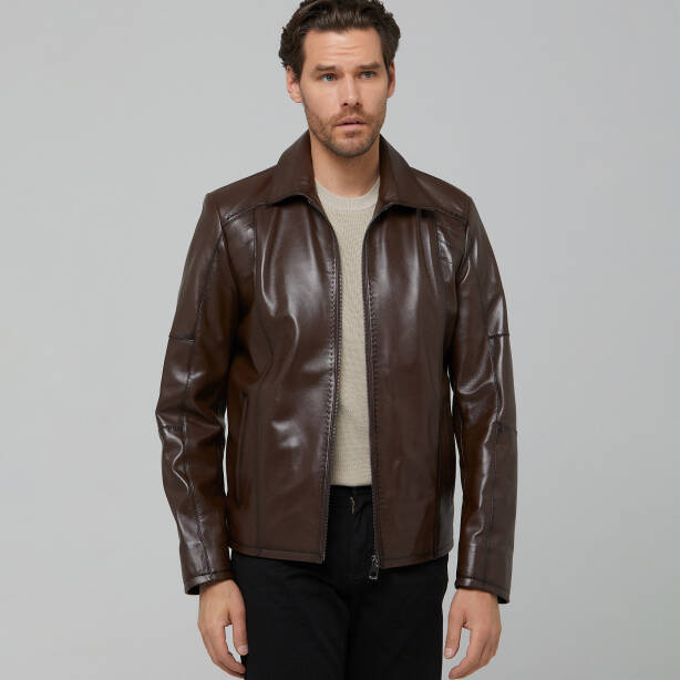 Kahverengi Deri Erkek Deri Mont - E22IDM310254-Q4Q - 5