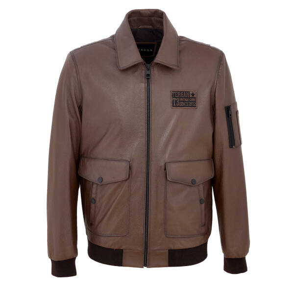 Kahverengi Hakiki Deri Erkek Deri Mont - E22KDM310334-T1P - 1