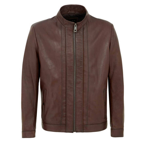 Kahverengi Deri Erkek Deri Mont - E22KDM310338-R4W - 1