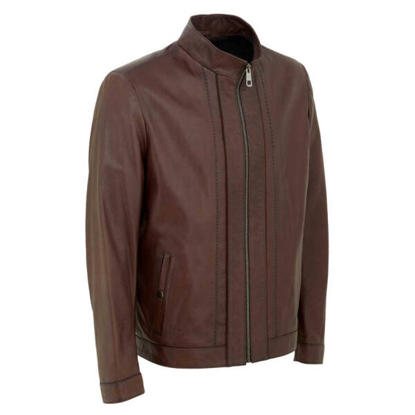 Kahverengi Deri Erkek Deri Mont - E22KDM310338-R4W - 2