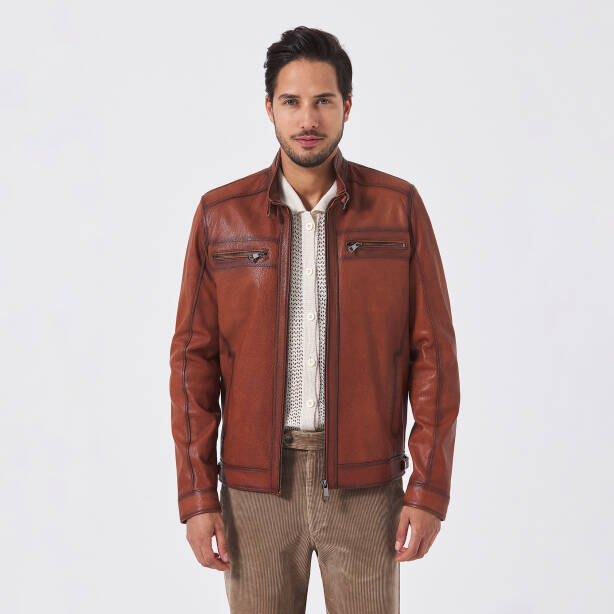 Kahverengi Deri Erkek Deri Mont - E23BDM310543-R47 