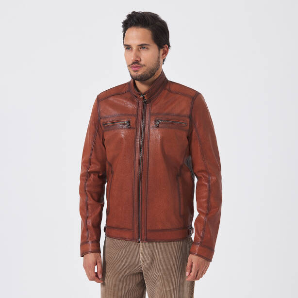 Kahverengi Deri Erkek Deri Mont - E23BDM310543-R47 - 4