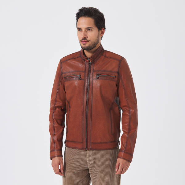 Kahverengi Deri Erkek Deri Mont - E23BDM310543-R47 - 4