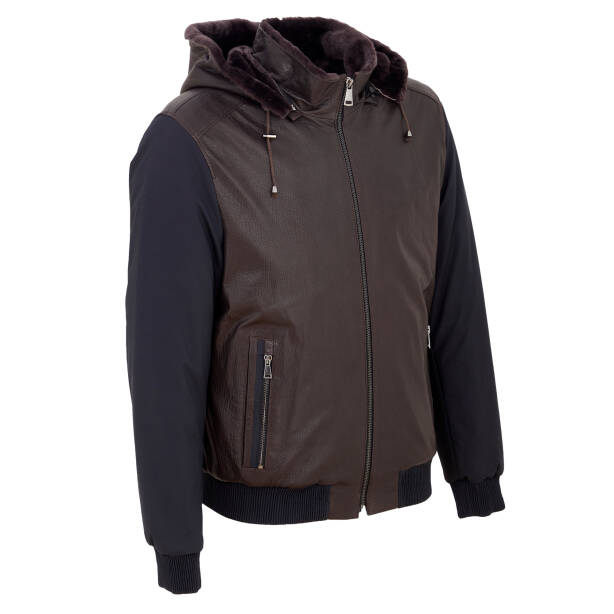 Kahverengi Deri Erkek Deri Mont - E23BKM310460-Q9T - 2