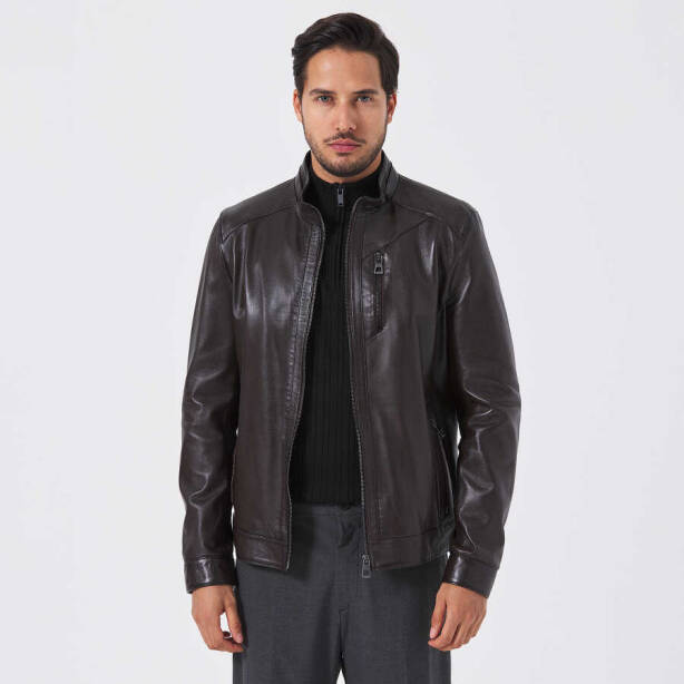 Kahverengi Deri Erkek Deri Mont - E23KDM310490-Q3V 