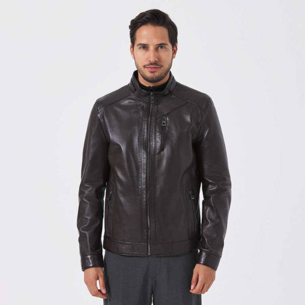 Kahverengi Deri Erkek Deri Mont - E23KDM310490-Q3V - 2