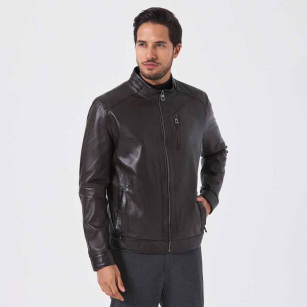 Kahverengi Deri Erkek Deri Mont - E23KDM310490-Q3V - 4