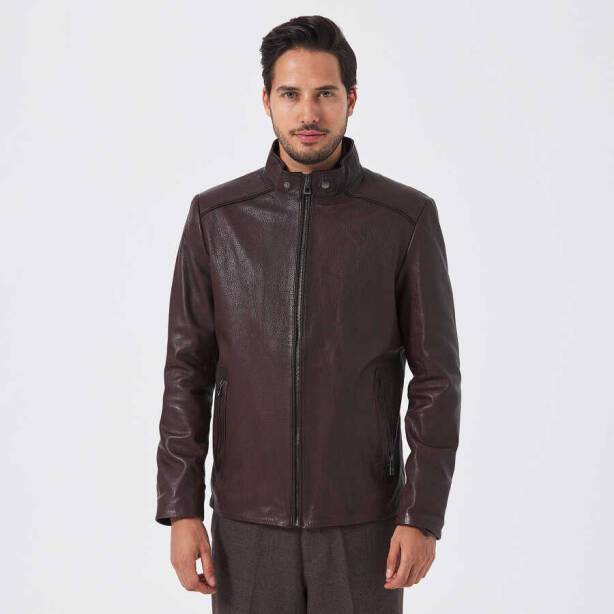 Kahverengi Deri Erkek Deri Mont - E23KDM310504-R4W - 2