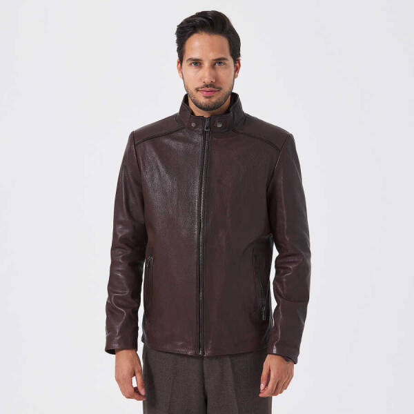 Kahverengi Deri Erkek Deri Mont - E23KDM310504-R4W - 2