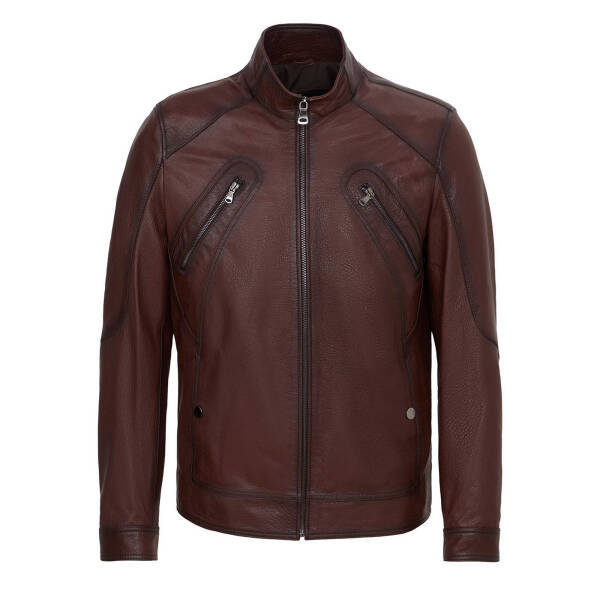 Kahverengi Deri Erkek Deri Mont - E23KDM310524-R4W - 1