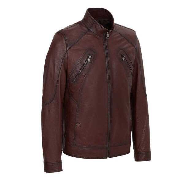 Kahverengi Deri Erkek Deri Mont - E23KDM310524-R4W - 2