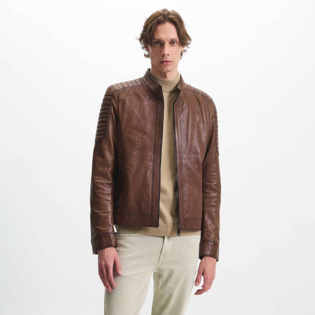 Kahverengi Deri Erkek Deri Mont - E23KDM310538-R4W - 1