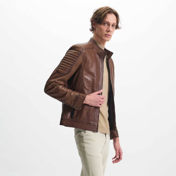 Kahverengi Deri Erkek Deri Mont - E23KDM310538-R4W - 2