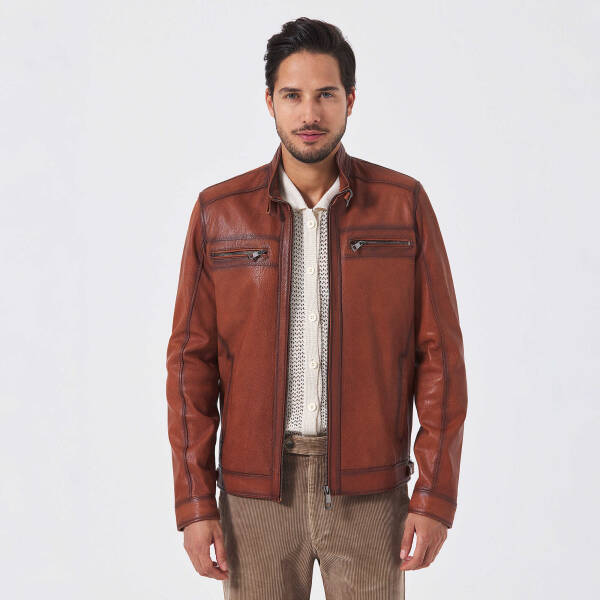 Kahverengi Deri Erkek Deri Mont - E23KDM310542-R47 - 1