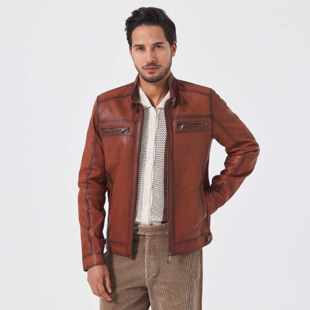 Kahverengi Deri Erkek Deri Mont - E23KDM310542-R47 - 2