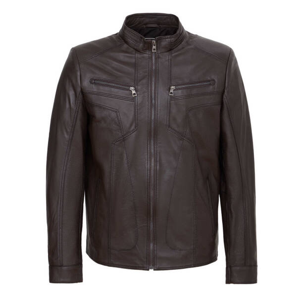 Kahverengi Deri Erkek Deri Mont - E24KDM310574-Q3V - Tergan Four Season