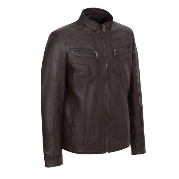 Kahverengi Deri Erkek Deri Mont - E24KDM310574-Q3V - Tergan Four Season