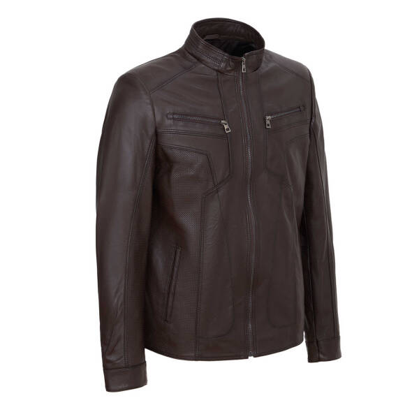 Kahverengi Deri Erkek Deri Mont - E24KDM310574-Q3V - 2