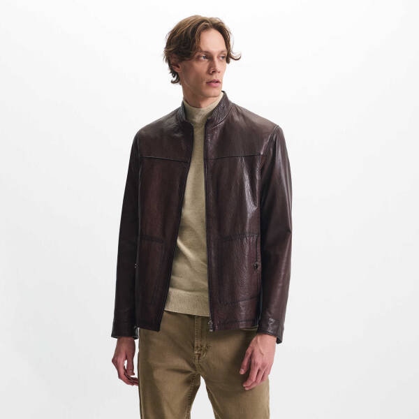 Kahverengi Deri Erkek Deri Mont - E24KDM310591-R4W - 1