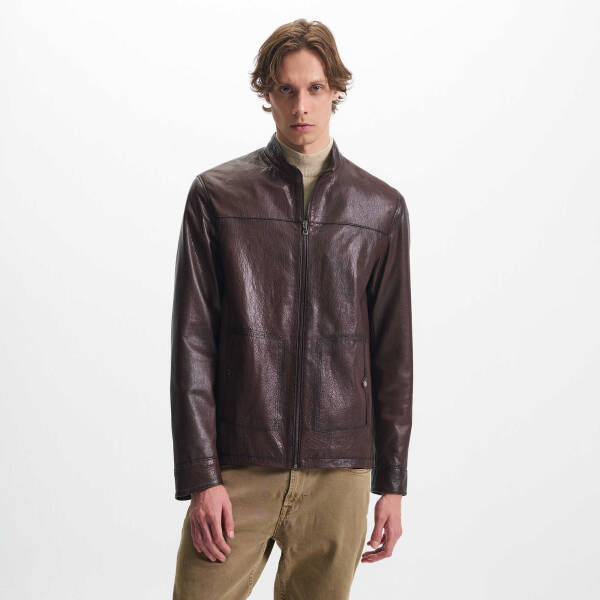 Kahverengi Deri Erkek Deri Mont - E24KDM310591-R4W - 3