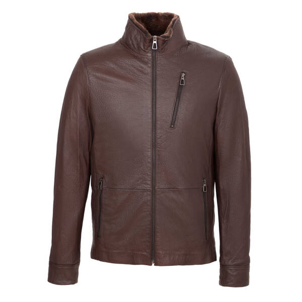 Kahverengi Deri Erkek Deri Mont - E24KKM310593-Q9T - 1