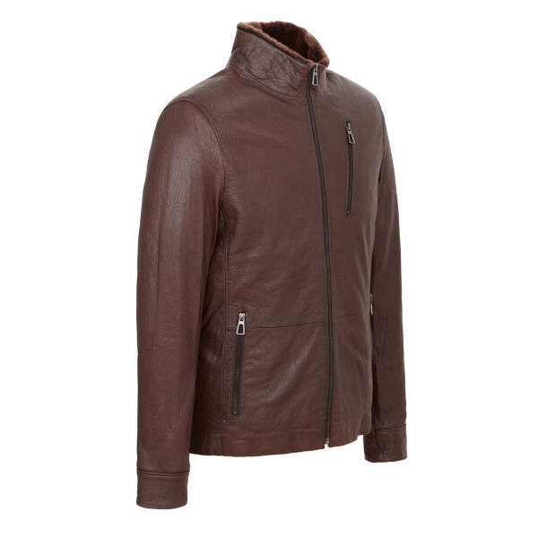 Kahverengi Deri Erkek Deri Mont - E24KKM310593-Q9T - 2