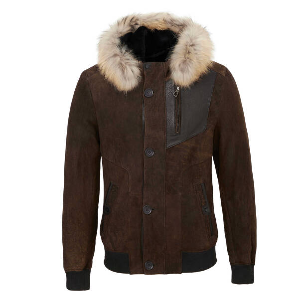 Kahverengi Deri Erkek Deri Mont - E24KKM310595-D38 - Tergan Four Season