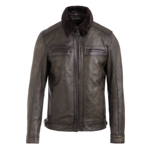 Kahverengi Hakiki Deri Erkek Deri Mont - E25KKM310611-V7L - 1